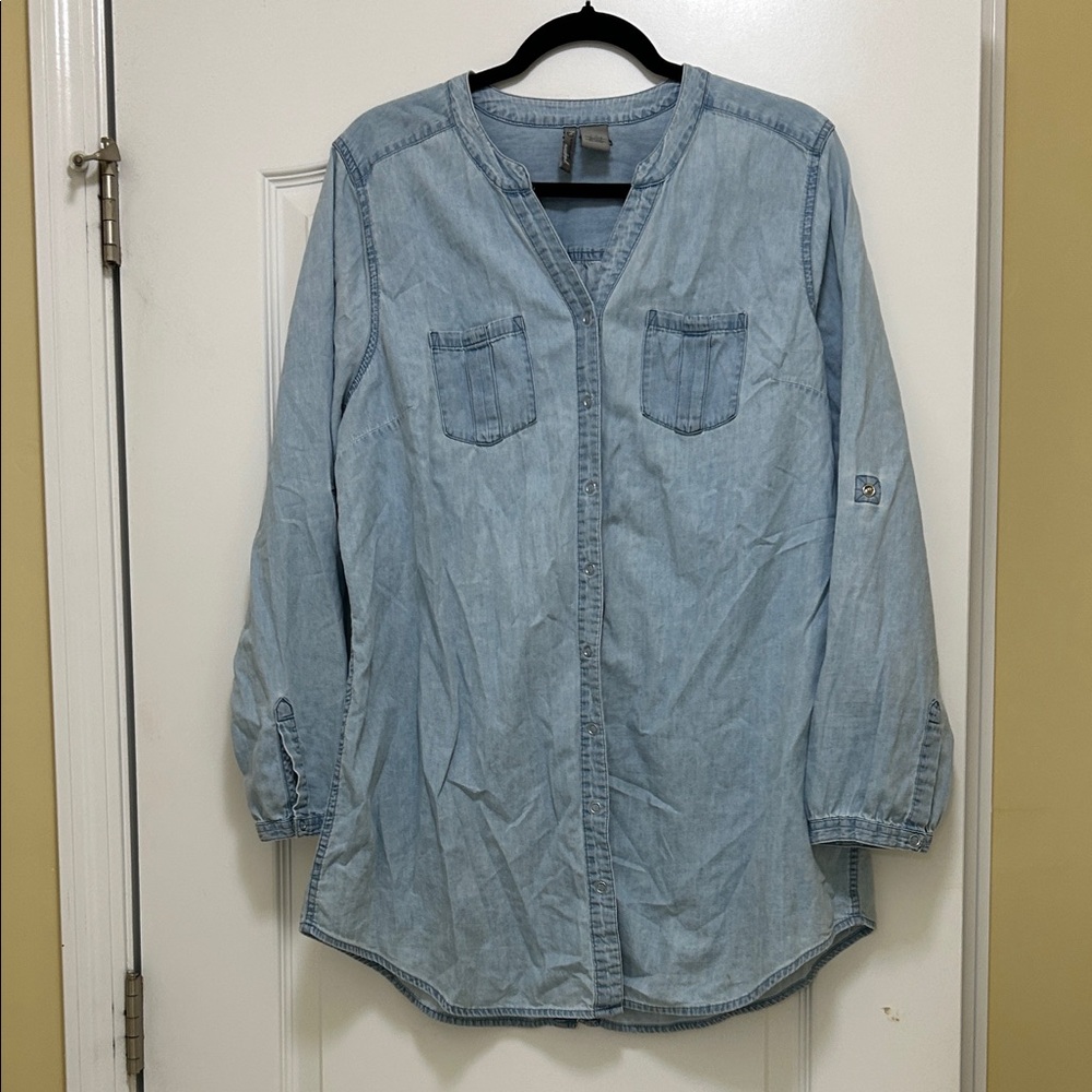 New Directions Light Blue Denim Tunic